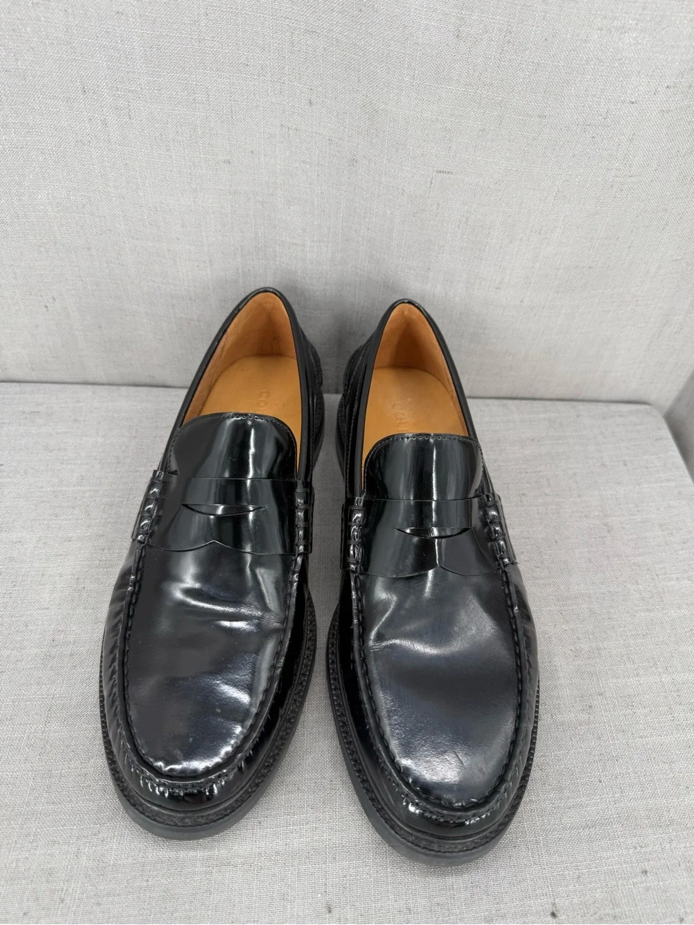 Cole Haan Pinch Prep Penny Loafer Black sz 8 Slip On Glossy  Dress Shoe